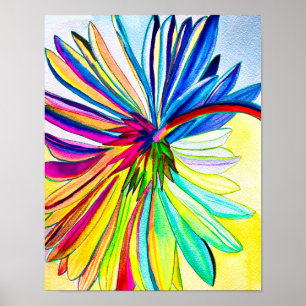 Poster Flor colorida Rainbow gerbera