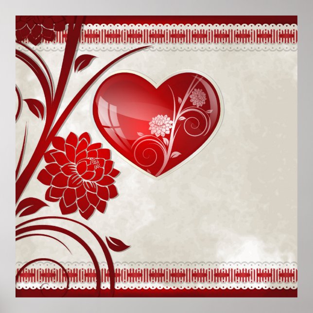 Poster Flor Coração (Frente)