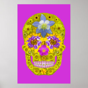 Póster Flor - Crânio 3