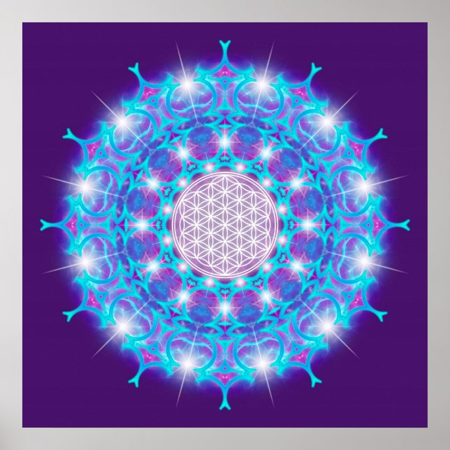 Póster FLOR DA LIFE/Blume des Lebens Estrelas Mandala (Frente)
