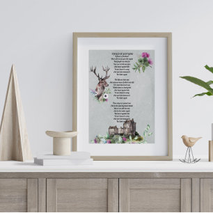 Póster Flor da Scotland Lyrics Glossy Poster