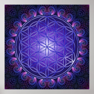 Poster FLOR DA VIDA / Blume des Lebens Mandala I Square