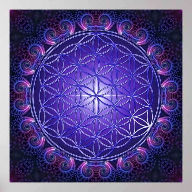 Poster FLOR DA VIDA / Blume des Lebens Mandala I Square (Frente)