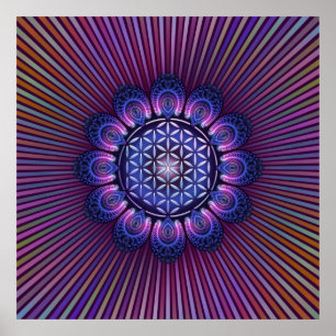 Póster FLOR DA VIDA / Blume des Lebens - Mandala II