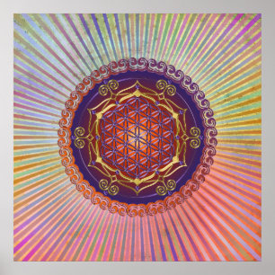 Póster FLOR DA VIDA / Blume des Lebens - Ornamento