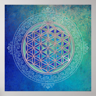 Poster Flor da Vida / Blume des Lebens - Ornamento VI