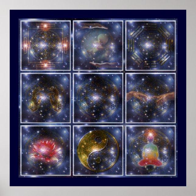 Póster FLOR DA VIDA / Blume des Lebens - universo (Frente)