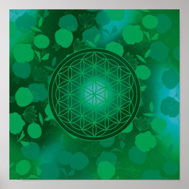 Poster flor da vida, chakra,zen,geométrico sagrado, purif (Frente)