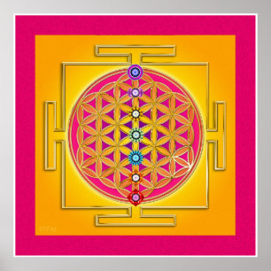Poster FLOR DA VIDA - Chakras Yantra