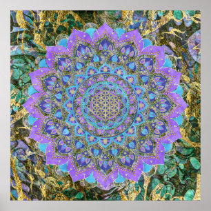 Poster Flor Da Vida - Estilo De Mandala Índia 2