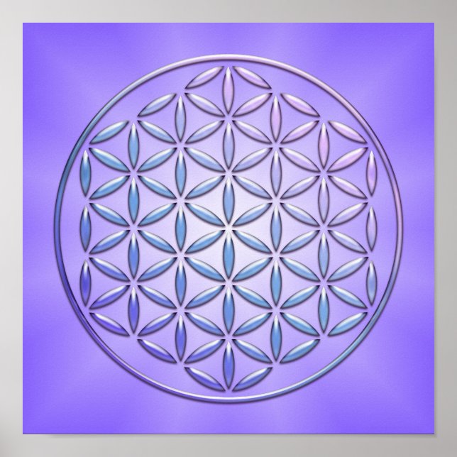 Poster Flor da Vida / Flor de la Vida - selo violeta (Frente)