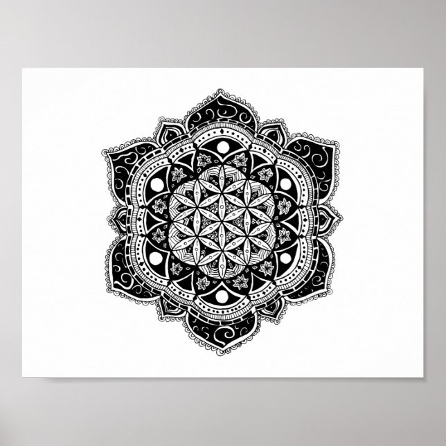 Póster Flor da vida Mandala (Frente)