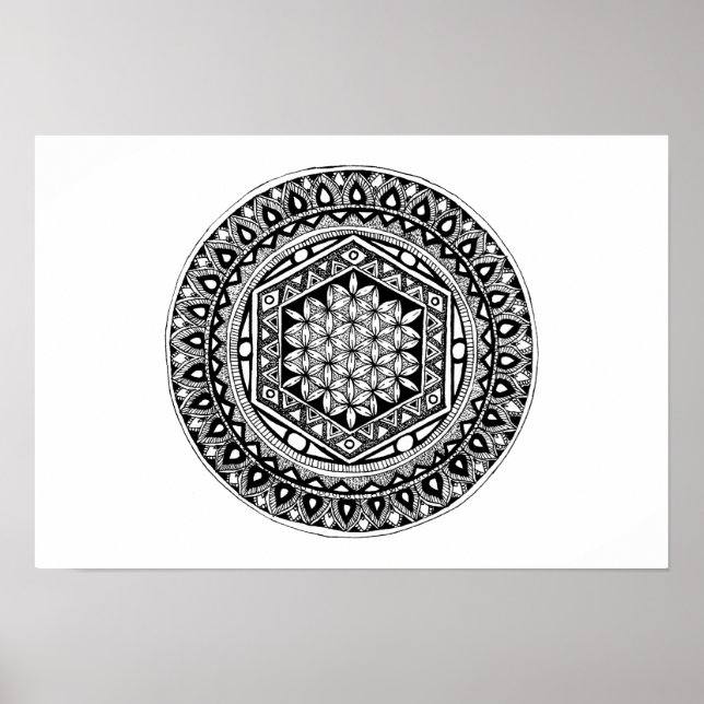 Póster Flor da vida mandala (Frente)