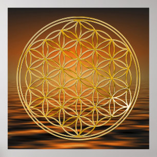 Póster FLOR DA VIDA - ouro