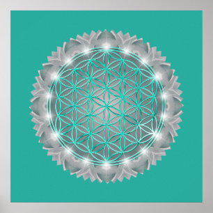 Poster FLOR DA VIDA - Sagrado Geometrie Light 2