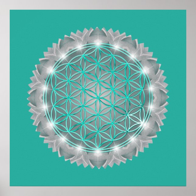 Poster FLOR DA VIDA - Sagrado Geometrie Light 2 (Frente)