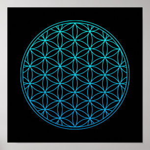 Poster flor da vida símbolo de geometria sagrada antigo z