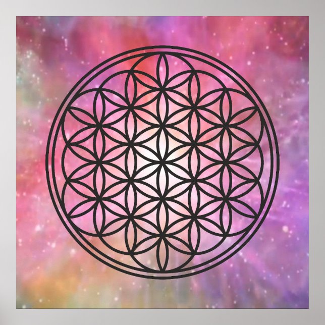 Poster FLOR DA VIDA - Símbolo de Geometria Sagrado 1 (Frente)