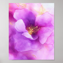 Poster flor de álcool flor roxa arte moderna roxa