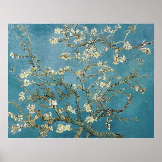 Poster Flor de amêndoa de Vincent van Gogh (1890) (Frente)