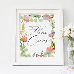 Poster Flor de Aquarela Chá de Jardim Flor Crowares<br><div class="desc">Poster de Chá do  do Jardim de Flores de Aquarela</div>