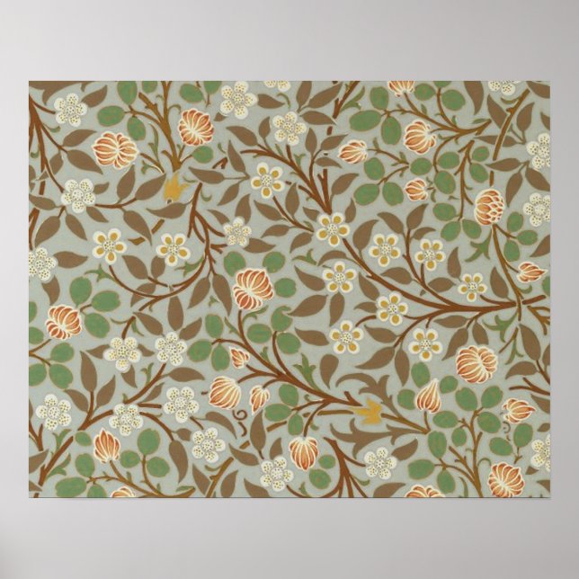 Póster Flor de Botânica Trevo de William Morris (Frente)