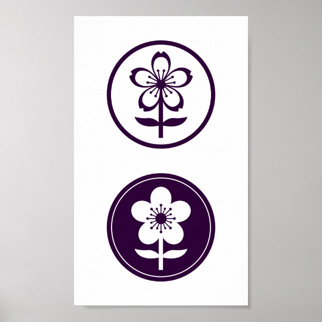Poster flor de cereja e flor de maçã (Frente)