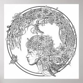 Póster Flor de cor: corante XLARGE DIY de Sonja A.S.