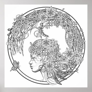 Póster Flor de cor: corante XLARGE DIY de Sonja A.S.