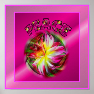 Póster Flor de Dália Vibrante Inspiradora da Paz