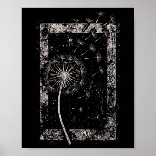 Poster Flor de Dente-de-Leão Grunge Alt Alternativo Goth