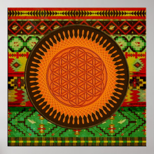 Póster Flor de DES Lebens da vida/Blume - laranja