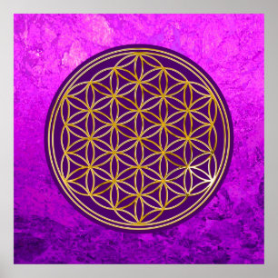 Póster Flor de DES Lebens da vida/Blume - ouro