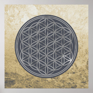 Póster Flor de DES Lebens da vida/Blume - PRATA