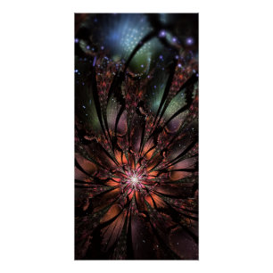 Póster Flor de fantasia fractal macia e tenra
