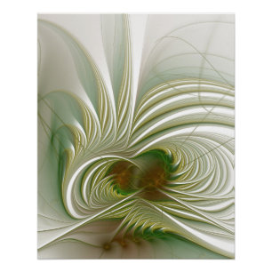 Póster Flor de fantasia fractal macia e tenra