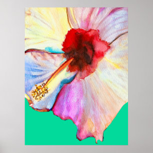 Poster Flor de hibisco de verão