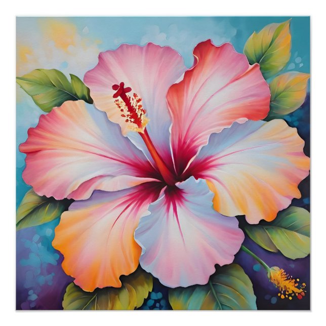 Póster Flor de hibisco tropical (Frente)