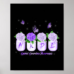 Poster Flor de Hortênsia da Esperança Borboleta Overdose