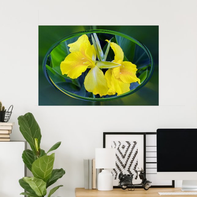 Poster flor de Íris Amarela (Escritório em casa)