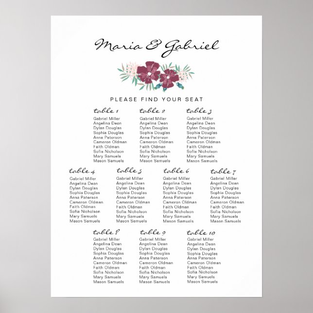 Poster Flor de jardim. Gráfico de Casamento Bonito (Frente)