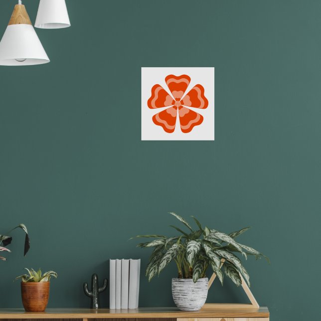 Poster Flor de Laranja Estilizada em Retro (Sala de Estar 1)