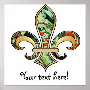 Póster Flor de lis com teste padrão - 07