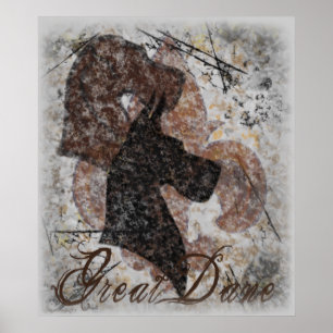 Poster Flor de lis great dane