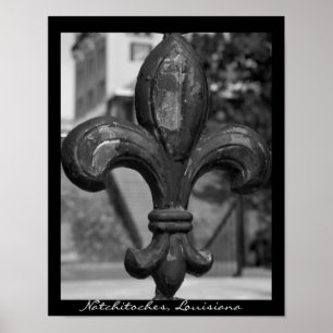 Póster Flor de lis Natchitoches do ferro forjado