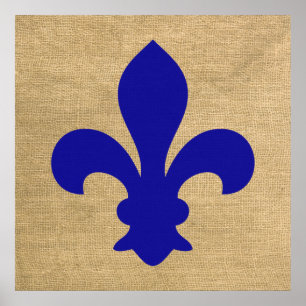 Poster Flor de lis parisiense azul dos humores