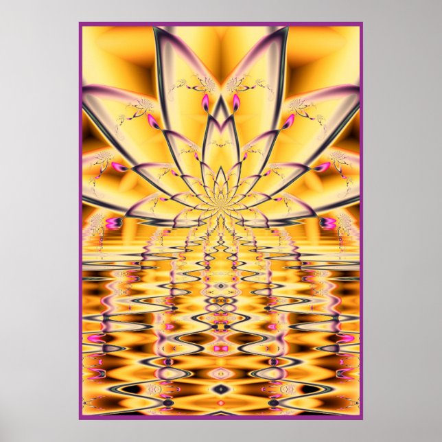 Poster Flor de Lotus Amarelo (Frente)