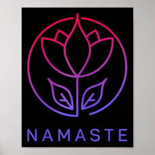 Poster Flor de Lótus de Meditação Yoga Namaste