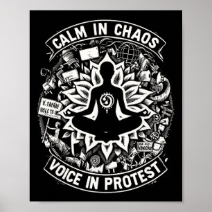 Poster Flor de Lótus de Protesto Yoga Namaste Amante do Z