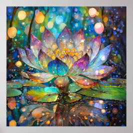 Poster Flor de Lótus Iluminada em Flor